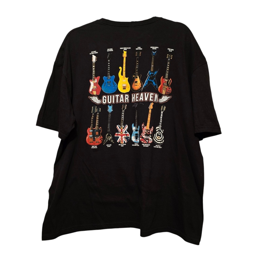 Guitar Heaven Graphic T-Shirt Gildan‎ 2XL Colorful Rock Metal Retro Gutarists